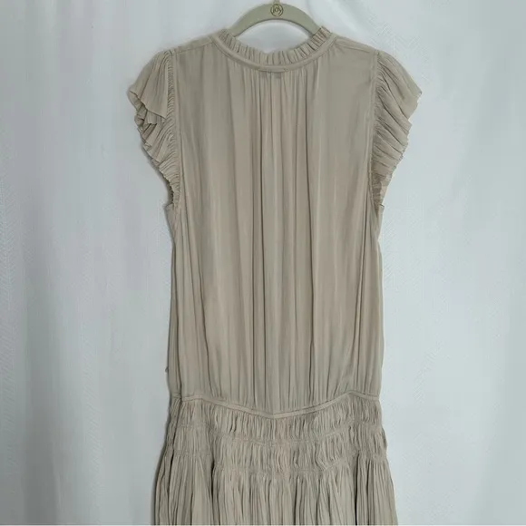 Current Air Zoey pleated skirt dress mini taupe size small