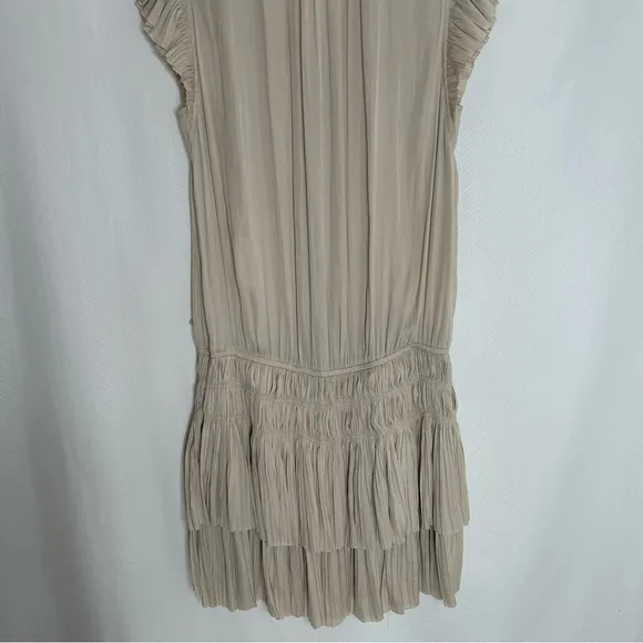Current Air Zoey pleated skirt dress mini taupe size small