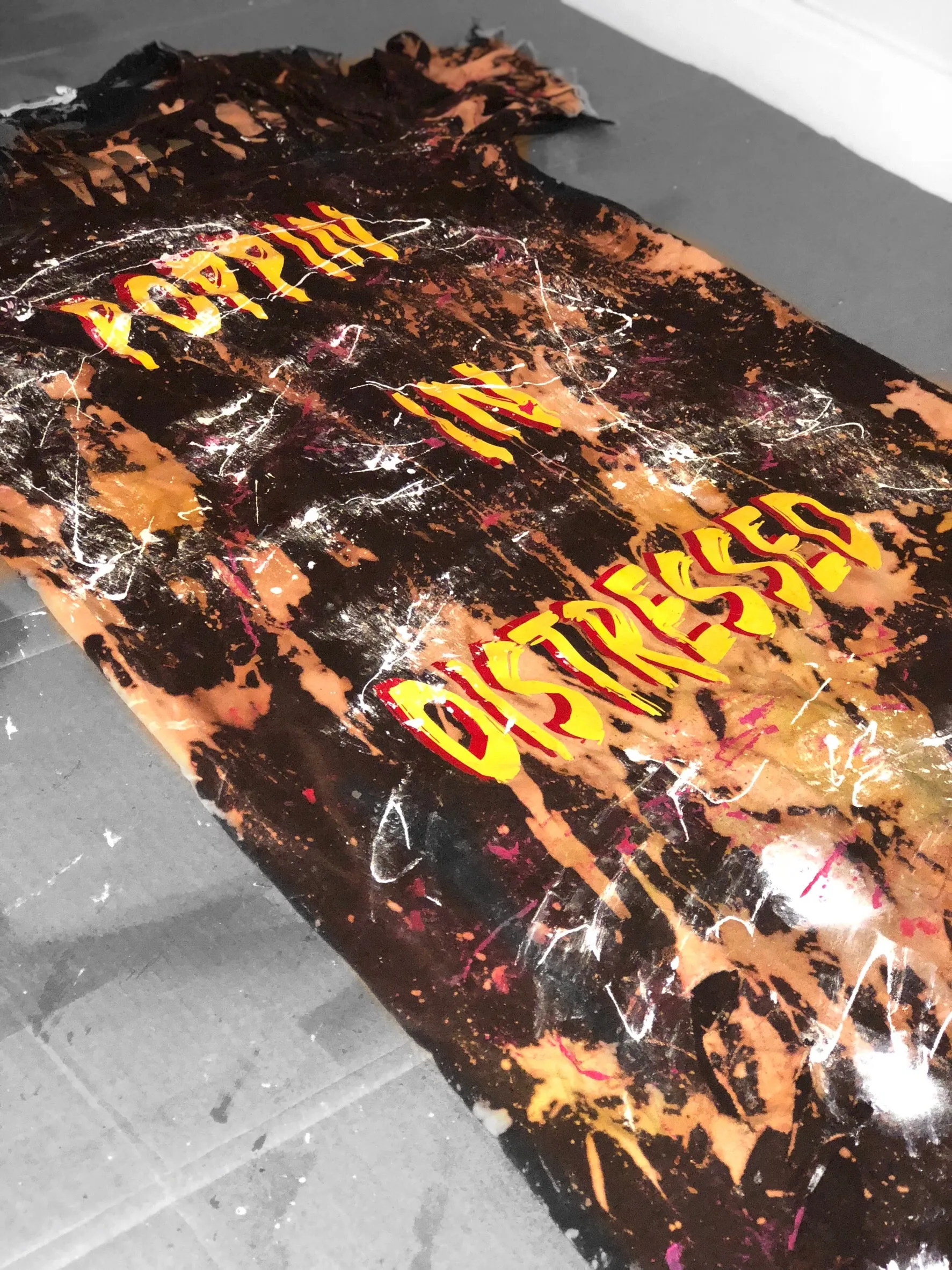 Custom POPPIN in Distressed T-shirt Dress