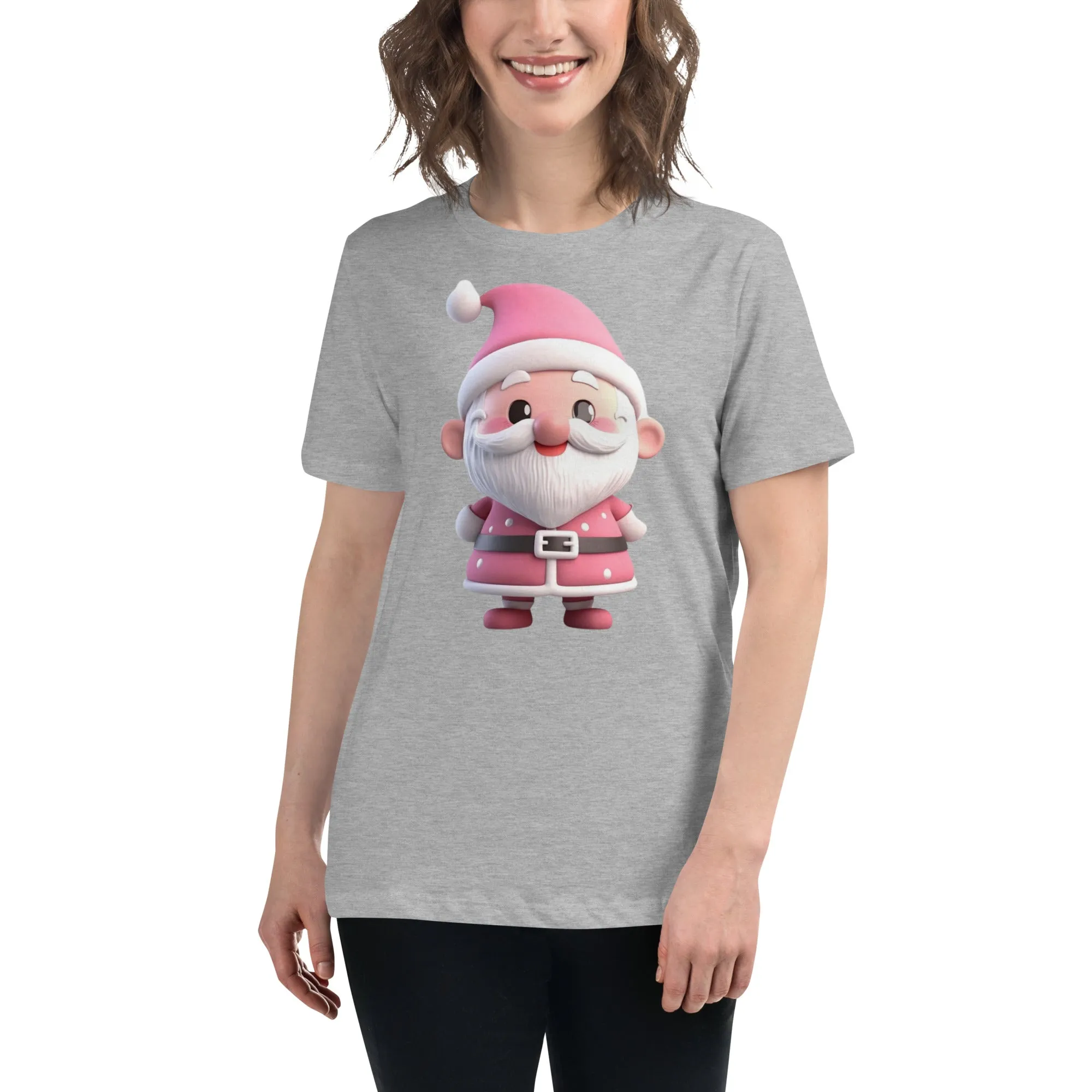 Cute Pink Santa Claus Christmas T-Shirt (Women) SANTA001