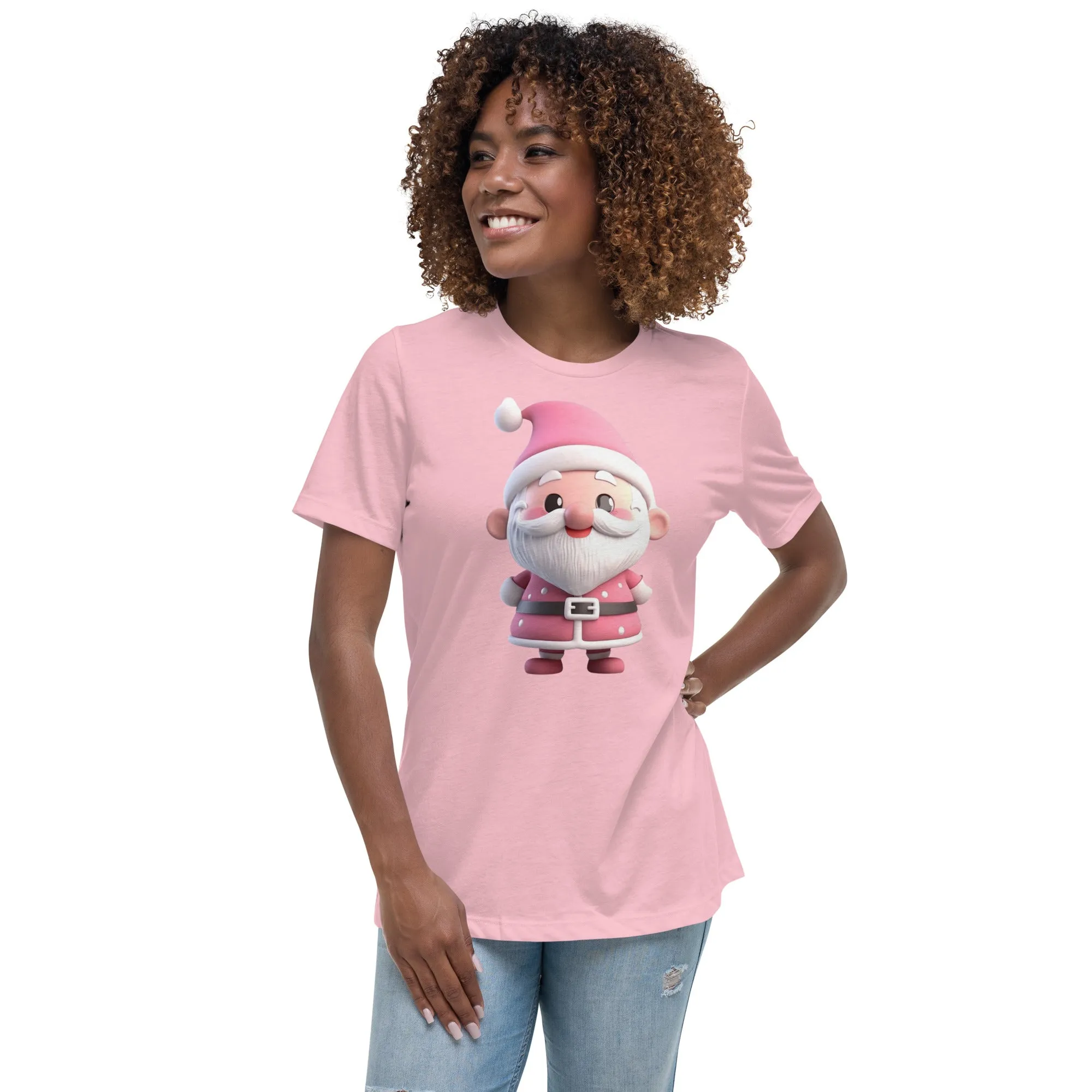 Cute Pink Santa Claus Christmas T-Shirt (Women) SANTA001