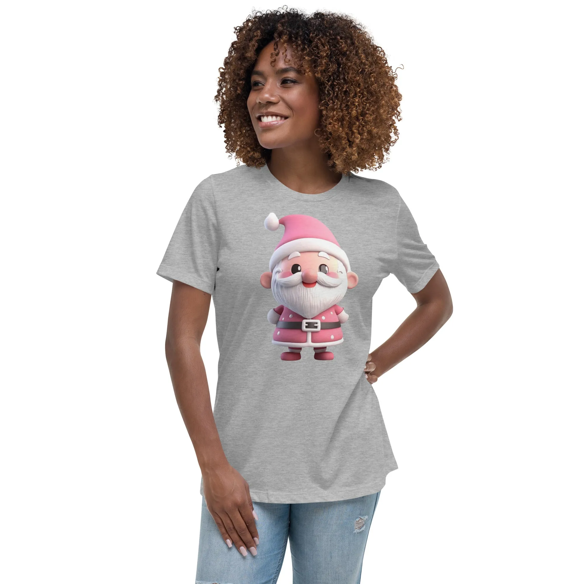 Cute Pink Santa Claus Christmas T-Shirt (Women) SANTA001