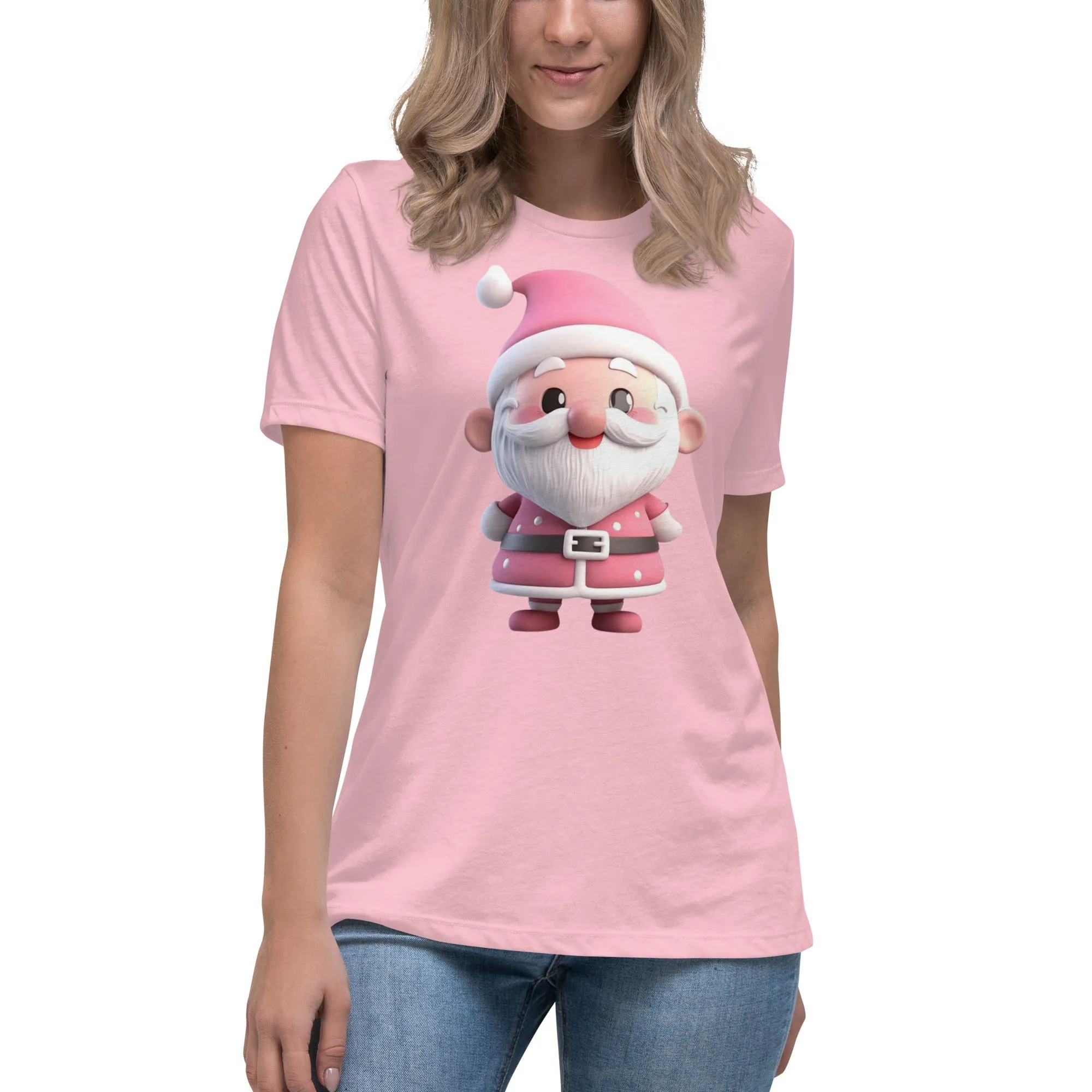 Cute Pink Santa Claus Christmas T-Shirt (Women) SANTA001