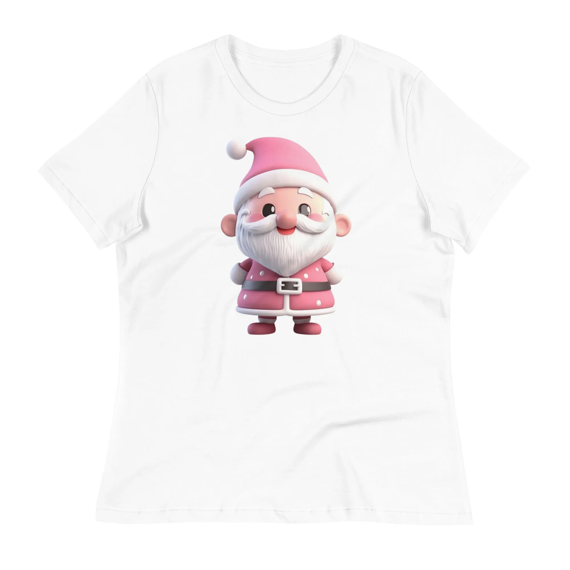 Cute Pink Santa Claus Christmas T-Shirt (Women) SANTA001