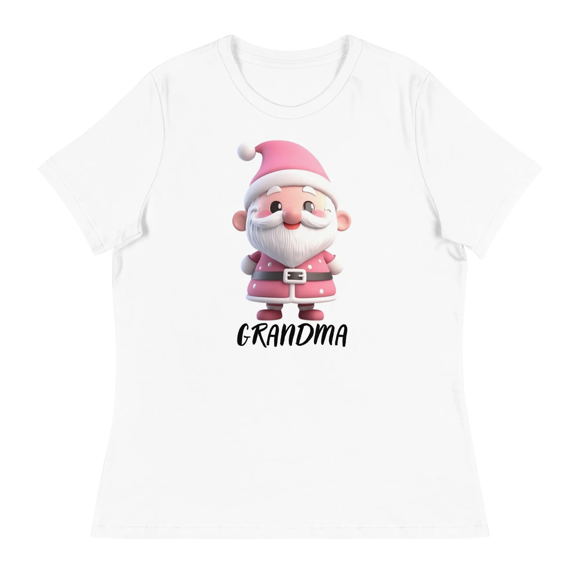 Cute Pink Santa Claus Grandma Christmas T-Shirt (Women) SANTA006
