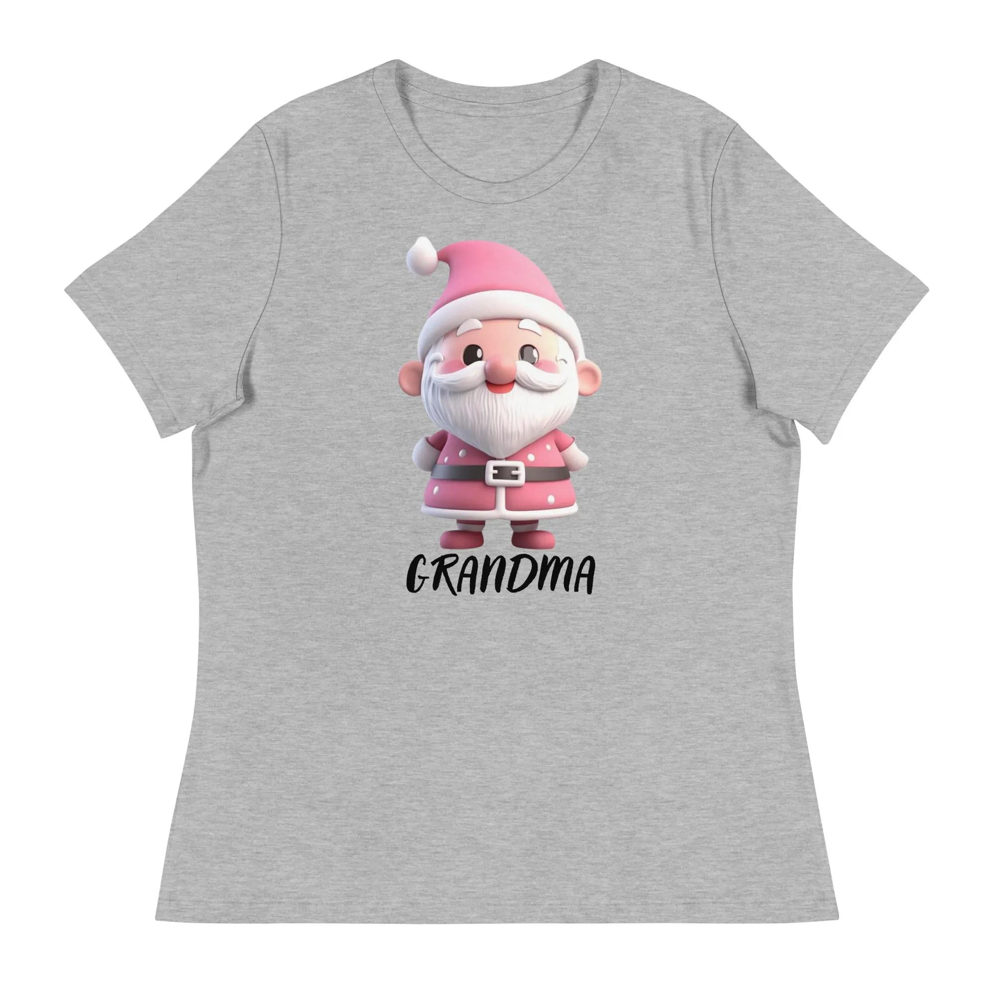 Cute Pink Santa Claus Grandma Christmas T-Shirt (Women) SANTA006