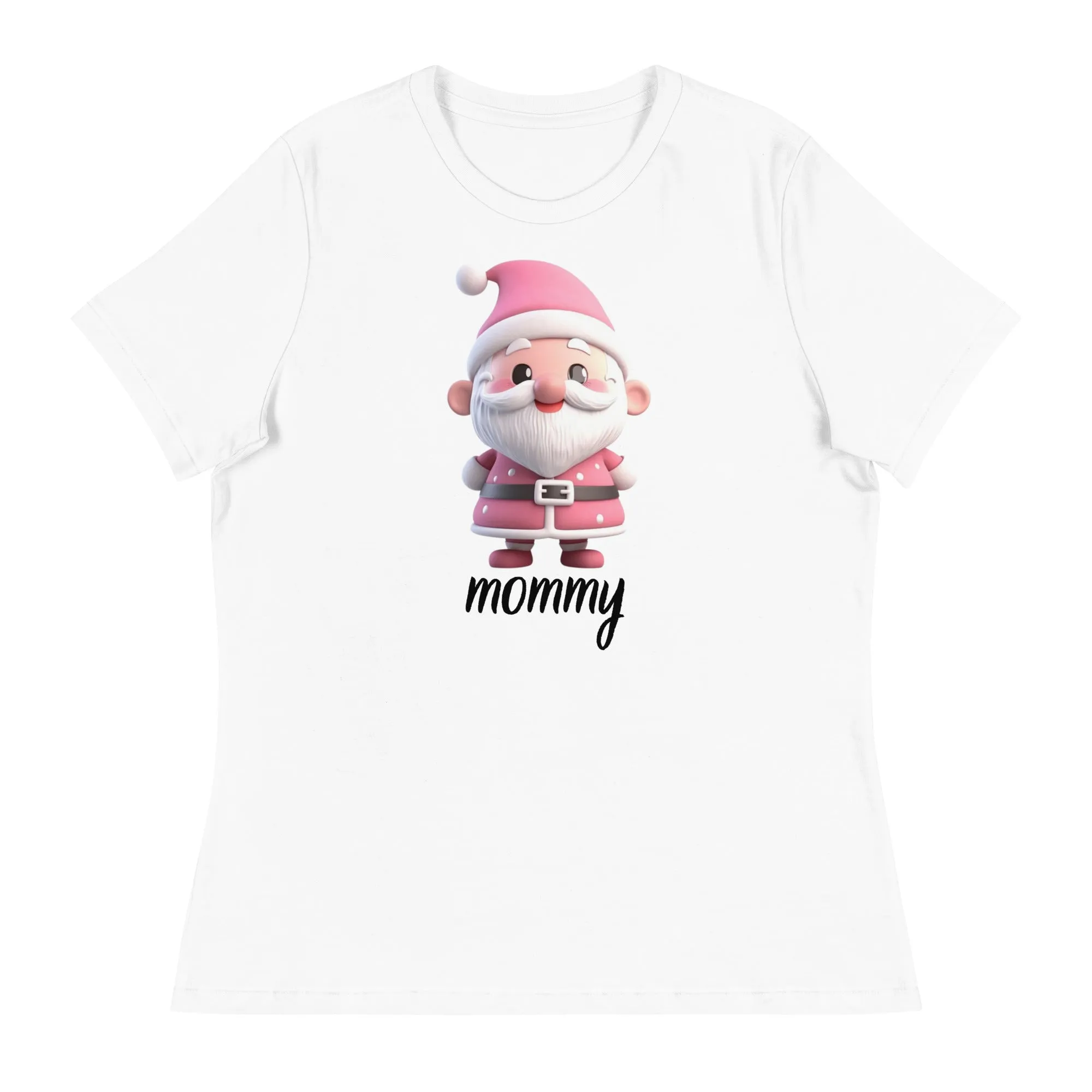 Cute Pink Santa Claus Mommy Christmas T-Shirt (Women) SANTA002