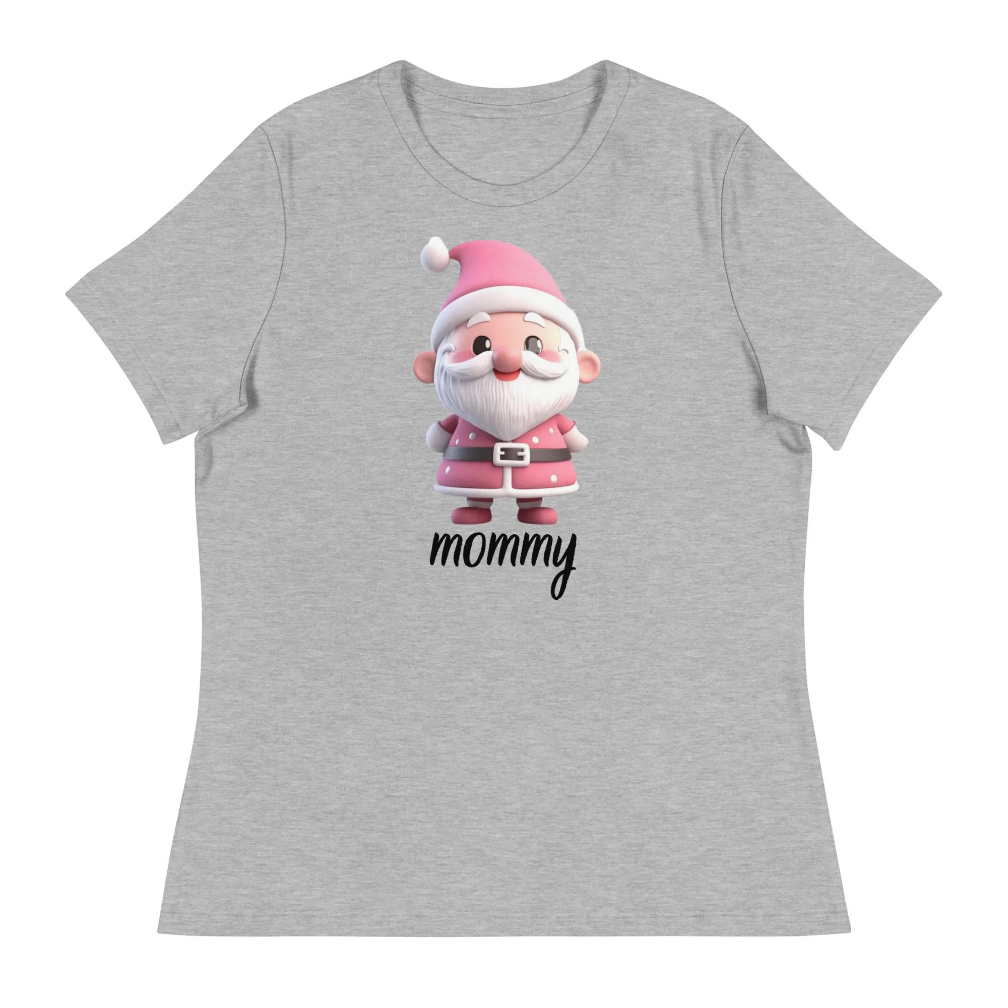 Cute Pink Santa Claus Mommy Christmas T-Shirt (Women) SANTA002