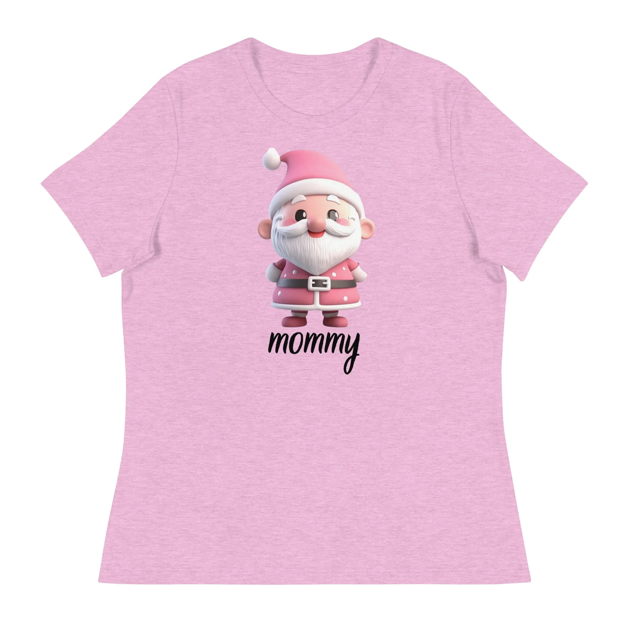 Cute Pink Santa Claus Mommy Christmas T-Shirt (Women) SANTA002
