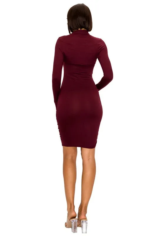 Día y Noche Midi Dress Set - Burgundy