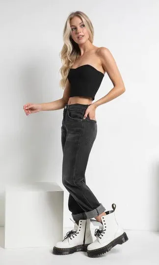 DAYSI BLACK CROP TOP