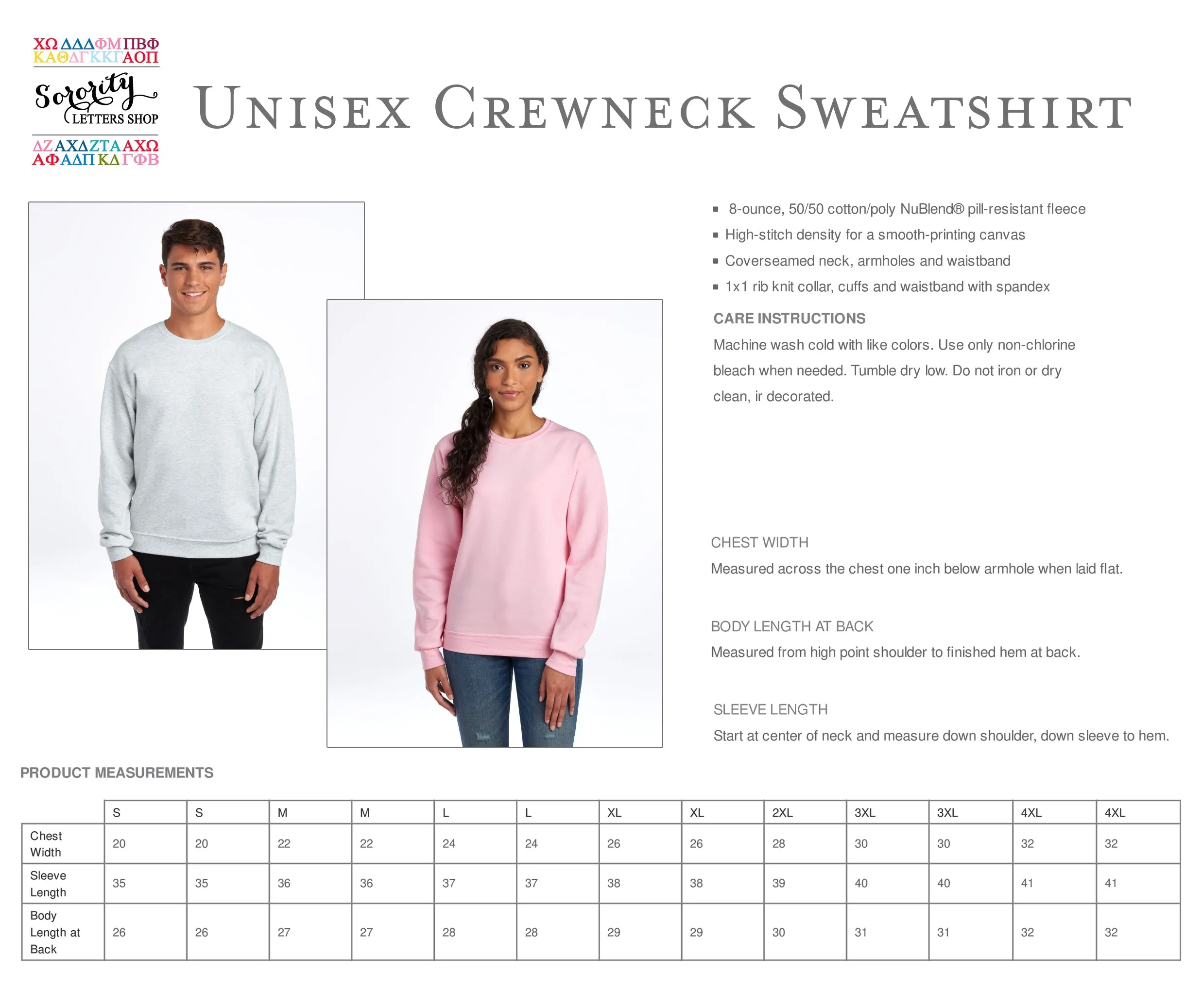 Delta Delta Delta Crewneck Sweatshirt - Tri Delta Puff Print Logo