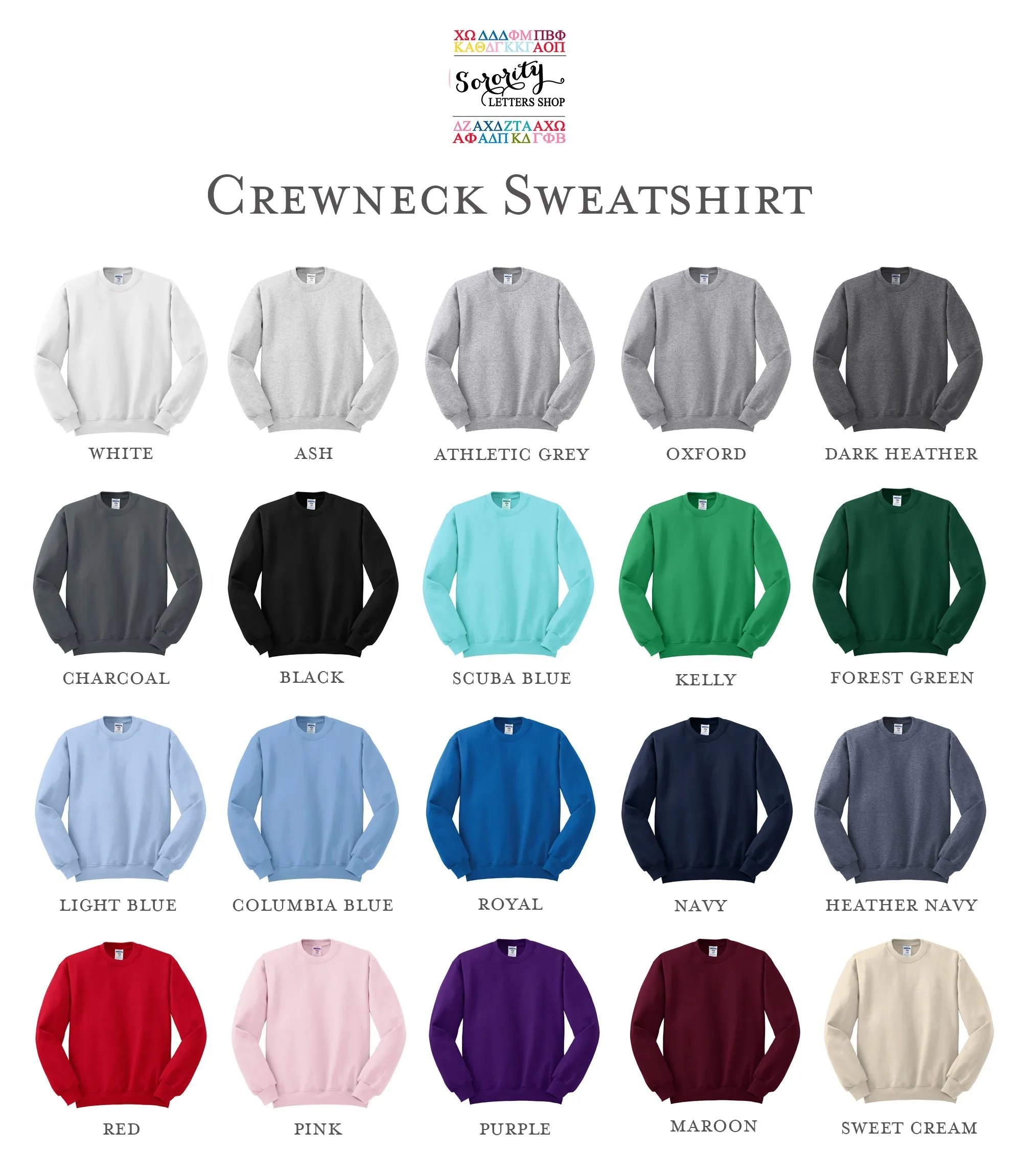 Delta Delta Delta Crewneck Sweatshirt - Tri Delta Puff Print Logo