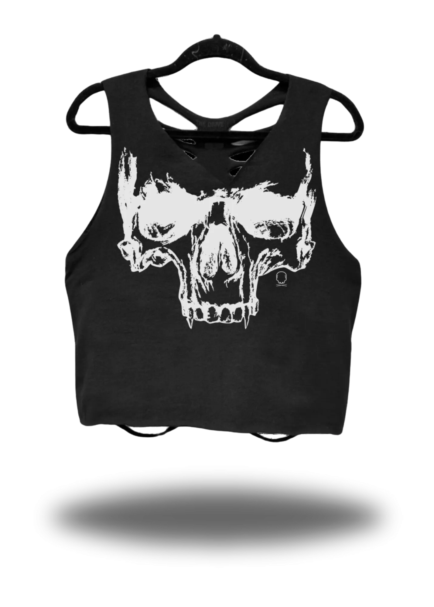 DESTRUCTION BLACK CROP TANK TOP