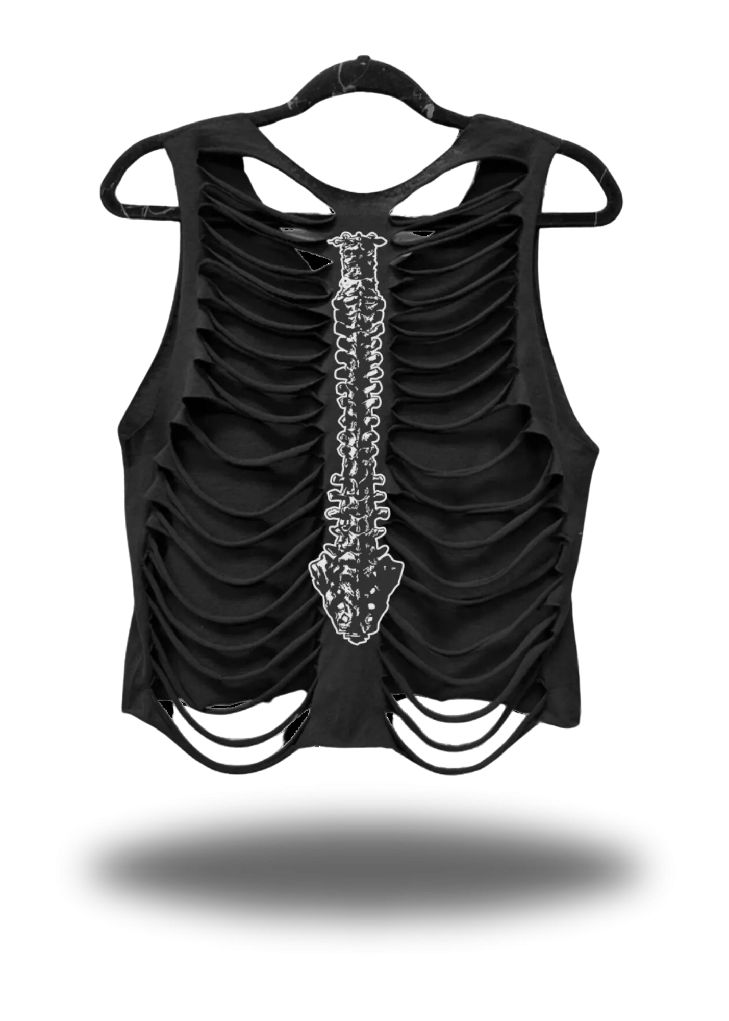 DESTRUCTION BLACK CROP TANK TOP