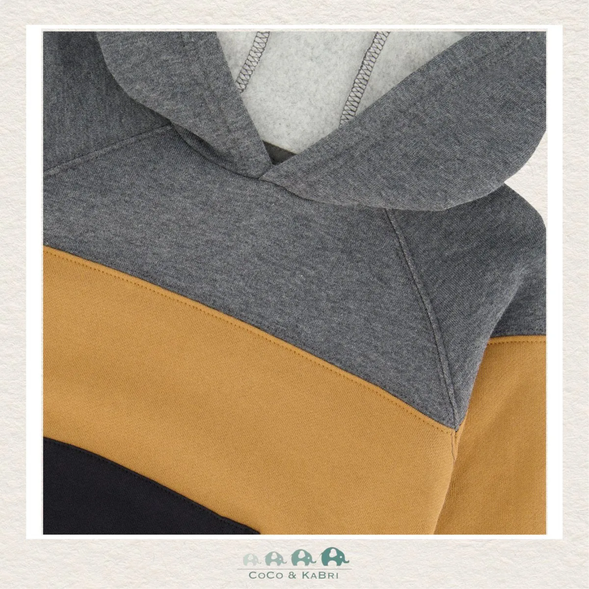 Deux par Deux: Color Block Hooded Fleece Sweatshirt