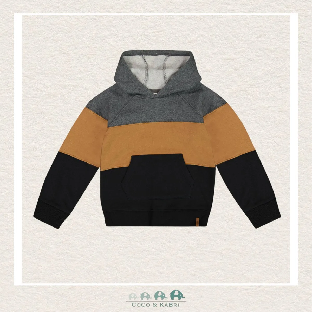 Deux par Deux: Color Block Hooded Fleece Sweatshirt