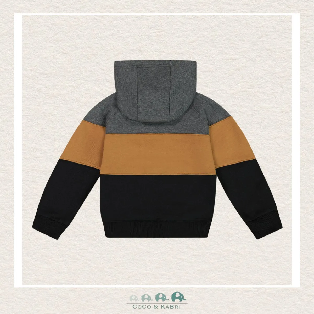 Deux par Deux: Color Block Hooded Fleece Sweatshirt