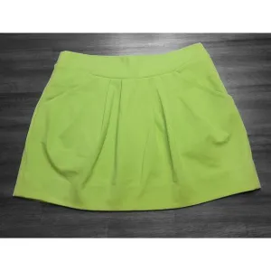 Diane Von Furstenberg Jan Knit Stretch Suiting Electric Lime Green Skirt 6
