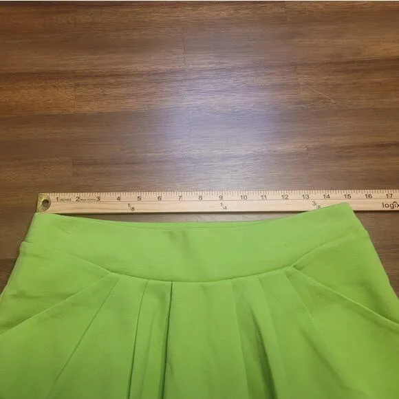 Diane Von Furstenberg Jan Knit Stretch Suiting Electric Lime Green Skirt 6