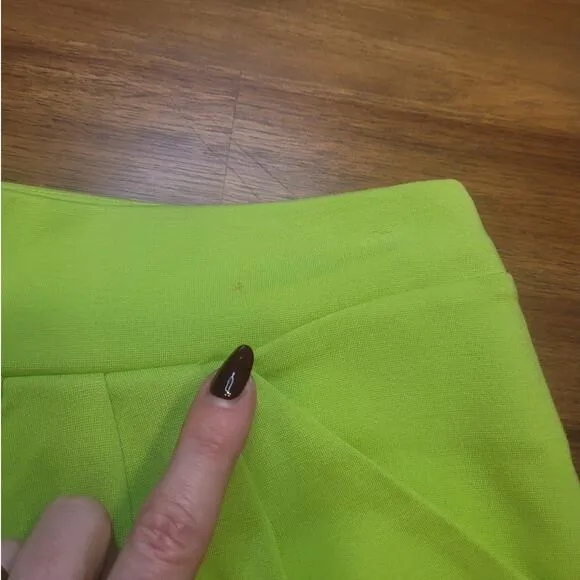 Diane Von Furstenberg Jan Knit Stretch Suiting Electric Lime Green Skirt 6