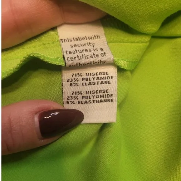 Diane Von Furstenberg Jan Knit Stretch Suiting Electric Lime Green Skirt 6