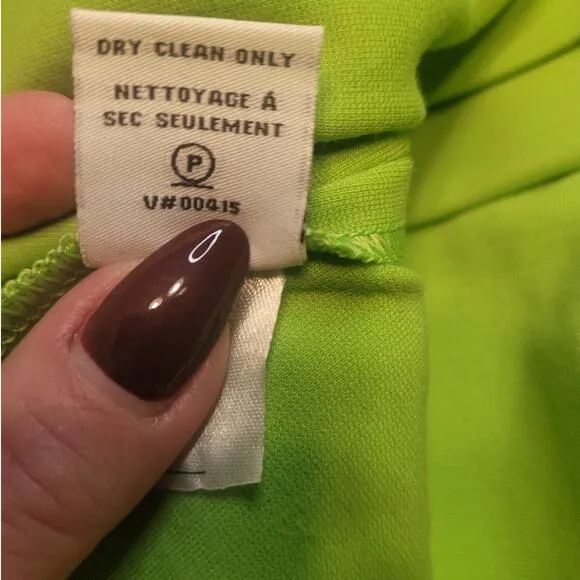 Diane Von Furstenberg Jan Knit Stretch Suiting Electric Lime Green Skirt 6