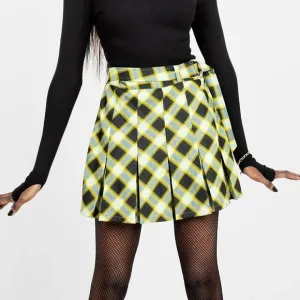 Disturbia Noctura Check Skirt Pleated Skort