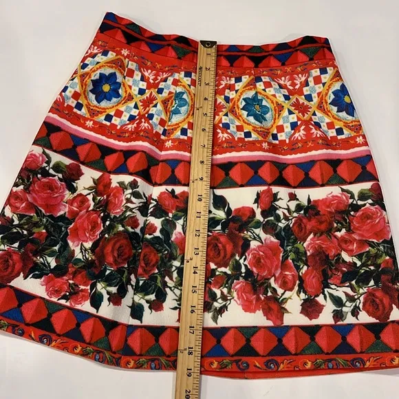Dolce &amp; cabbana duo floral print mini skirt size large