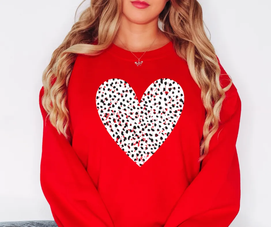 Dot Heart Red Sweatshirt