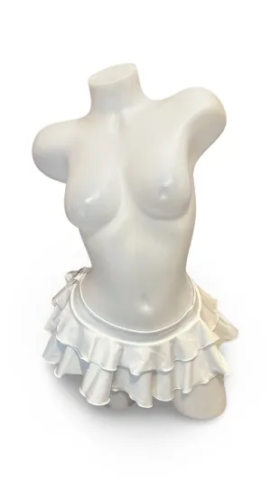 Double Layer Mini Skirt White