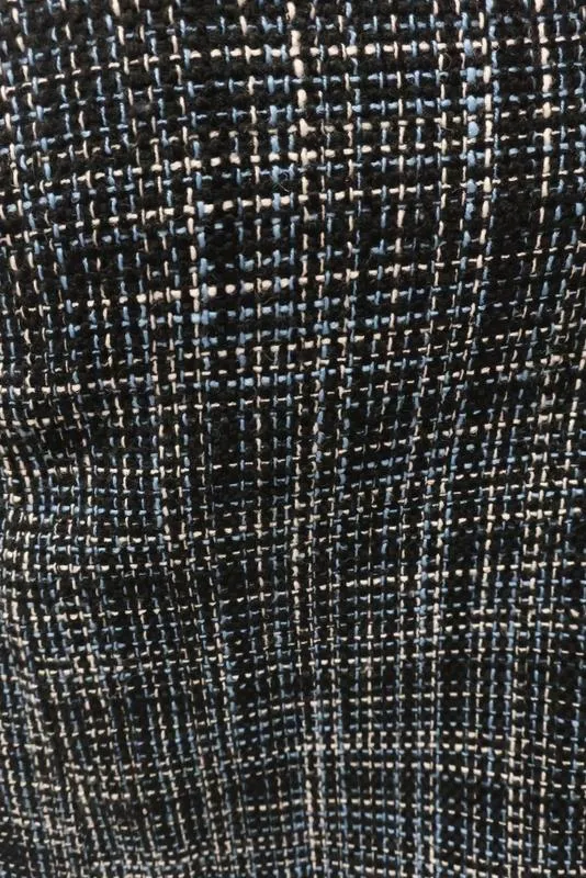 Draper James Susannah Tweed Skirt Blue/Black Size 2 Pleated A-Line