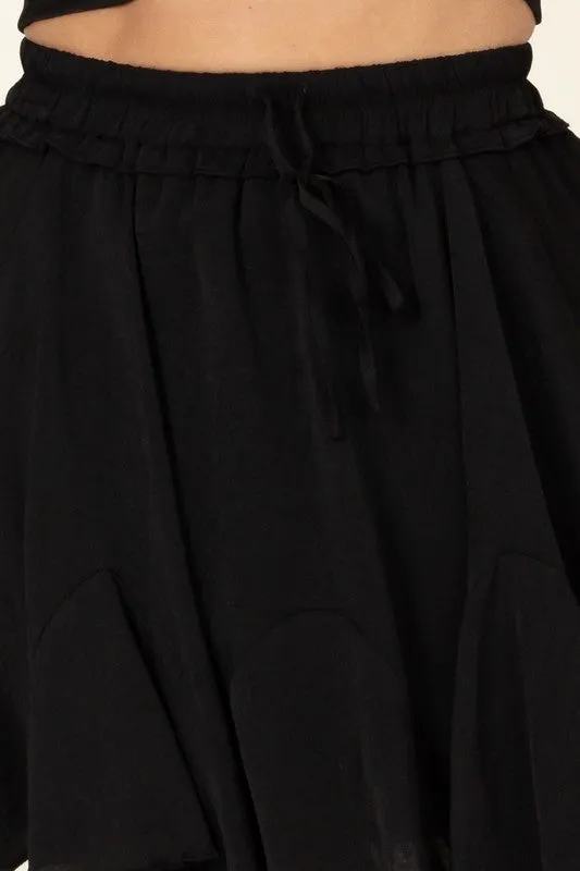 Drawstring Ruffled Mini