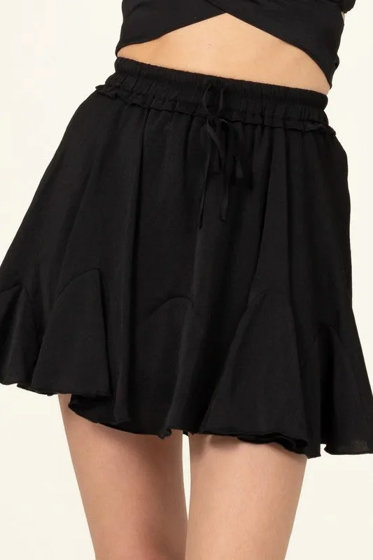 Drawstring Ruffled Mini