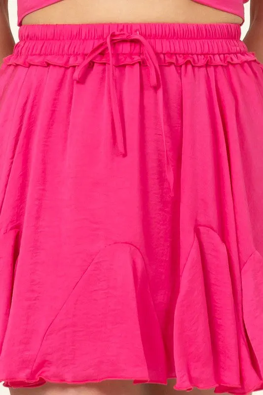 Drawstring Ruffled Mini