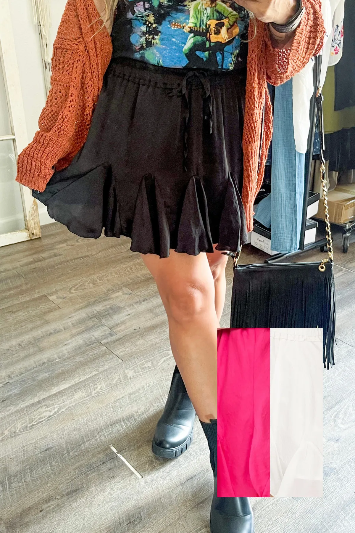 Drawstring Ruffled Mini