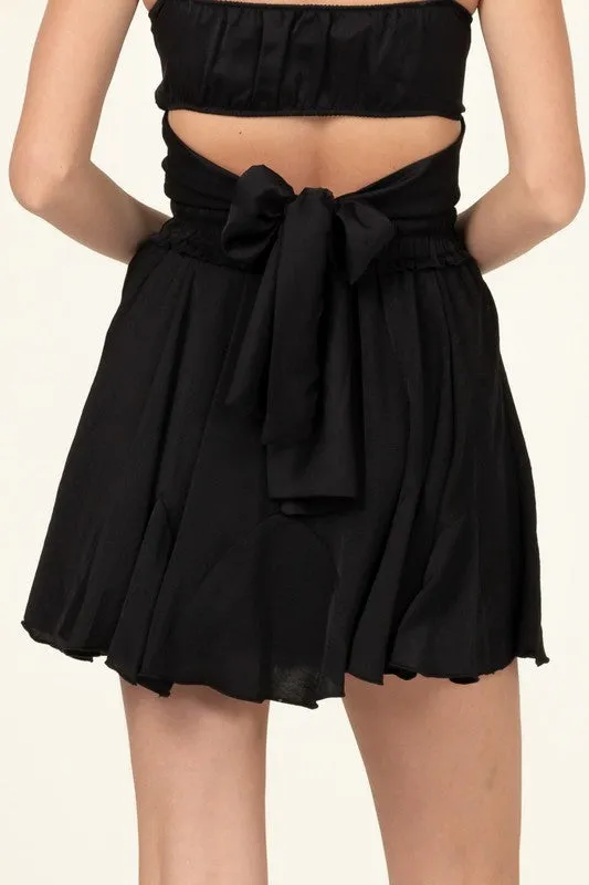 Drawstring Ruffled Mini