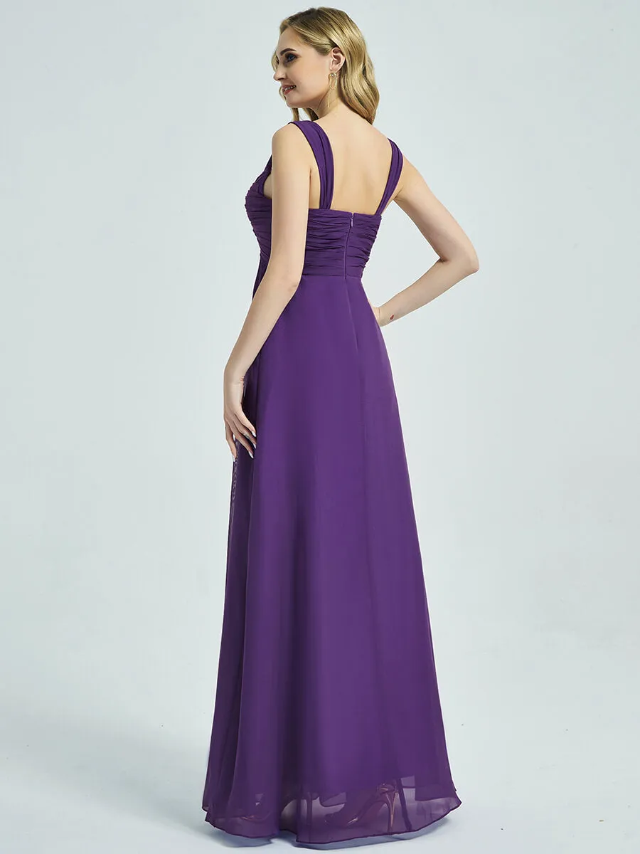 Dusk Sweetheart Straps A-Line Floor Length Chiffon Bridesmaid Dress