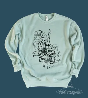 Dusty Blue Protect Your Inner Peace BELLA Soft Style Sweatshirt - Quality Sweatshirt - Sweatshirt