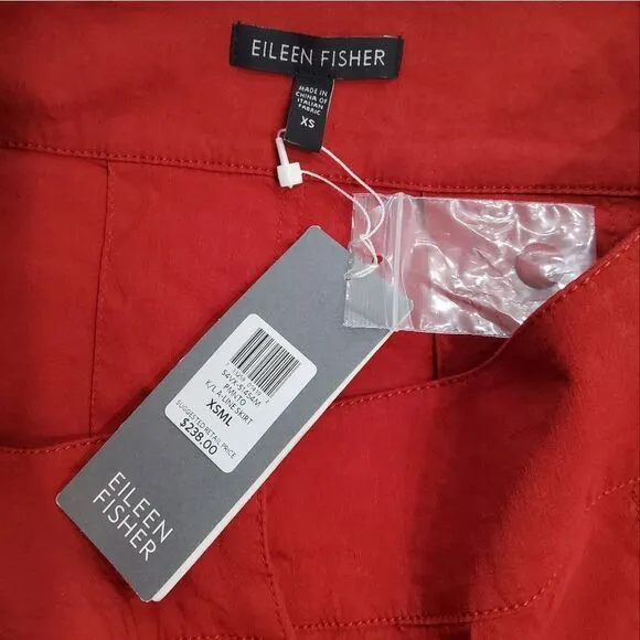 Eileen Fisher Linen Blend Midi Skirt Size XS