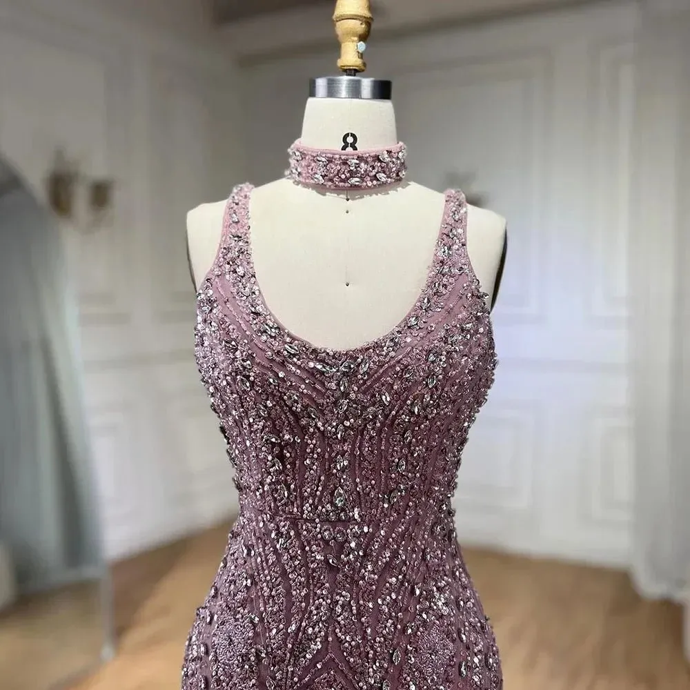 Elegant Sleeveless Mermaid Dress with Slit - Luxury Evening Gown for Women