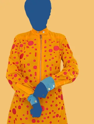 Embroidered Reversible Shirt Dress in Marigold