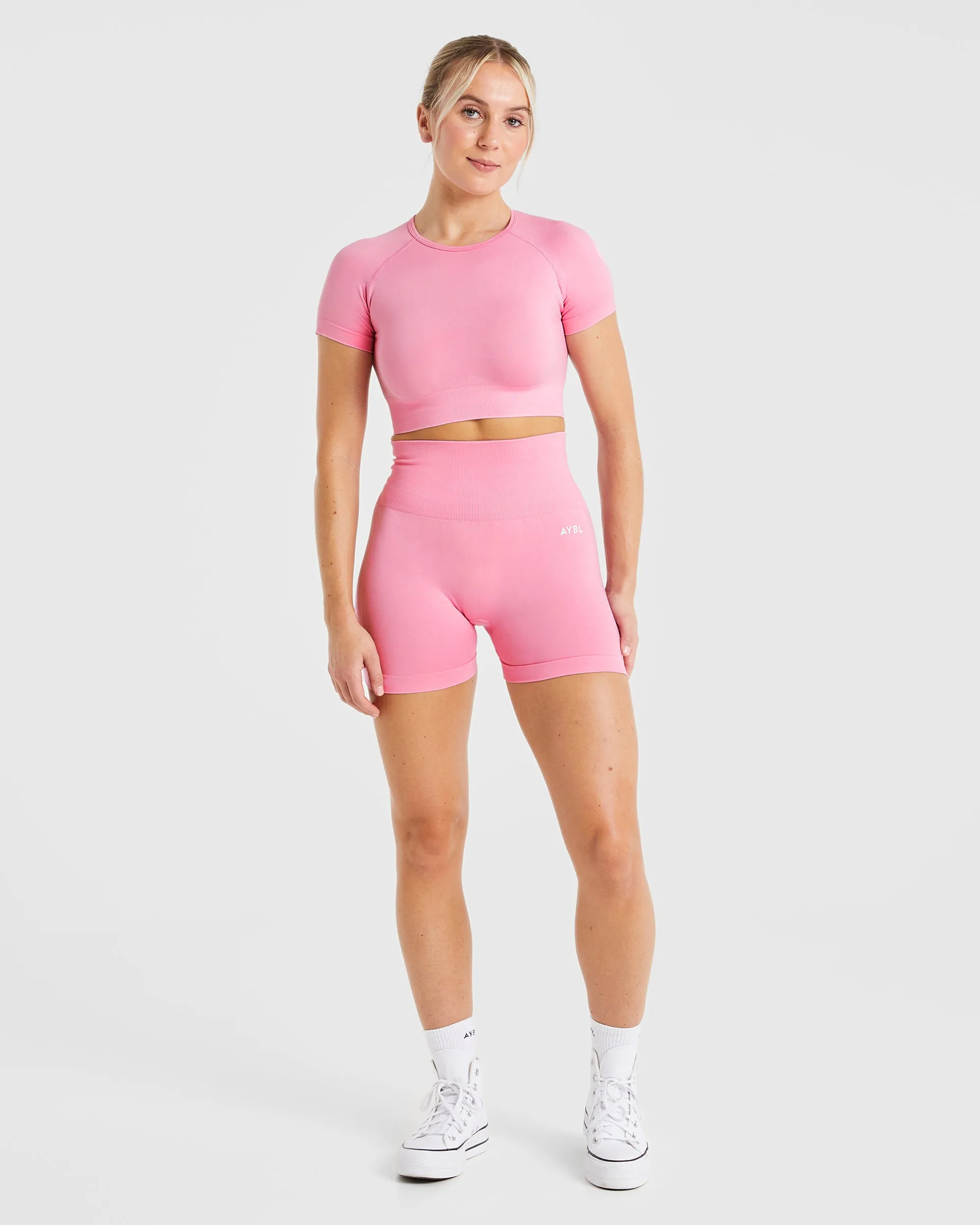 Empower Seamless Crop Top - Baby Pink