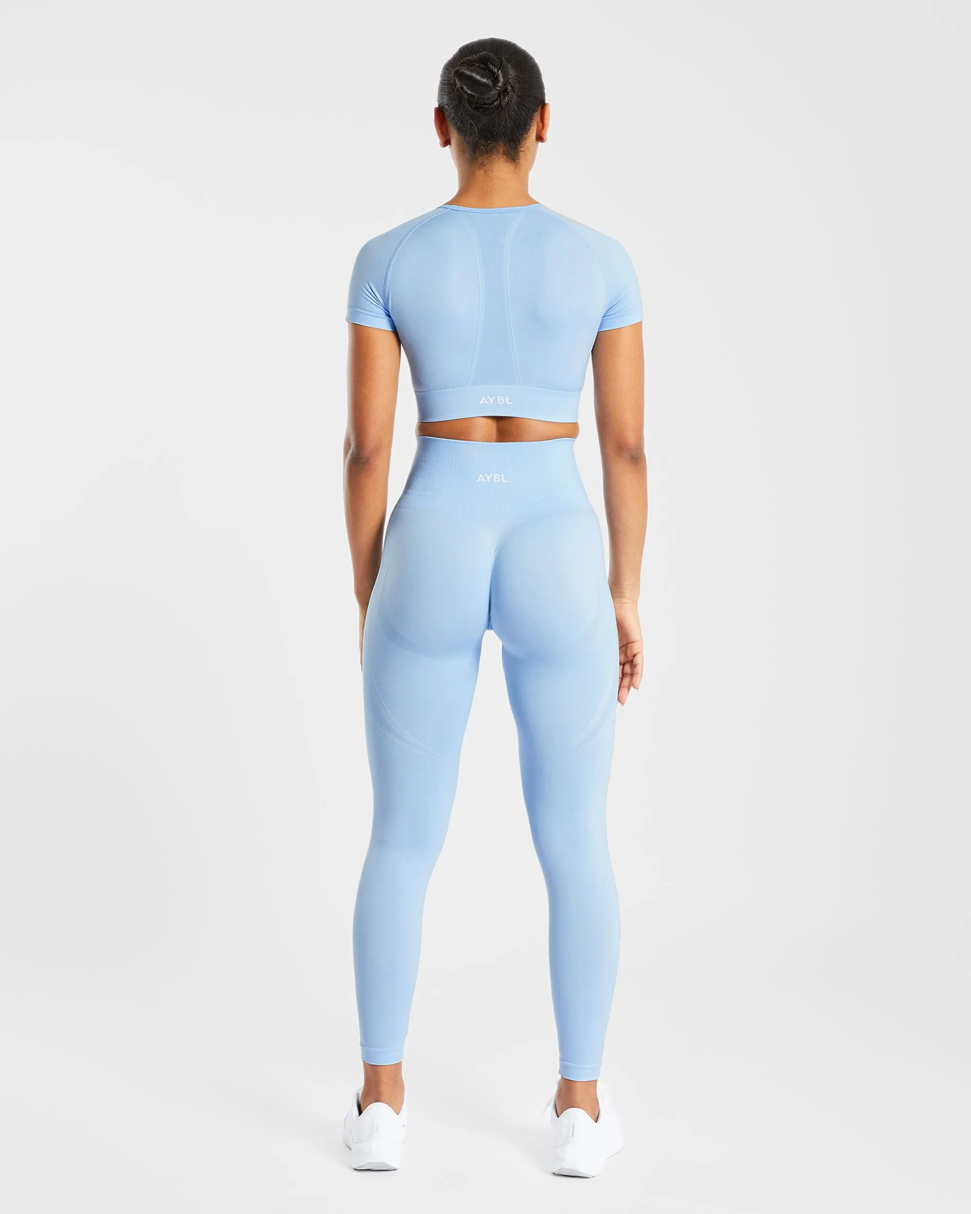 Empower Seamless Crop Top - Sky Blue