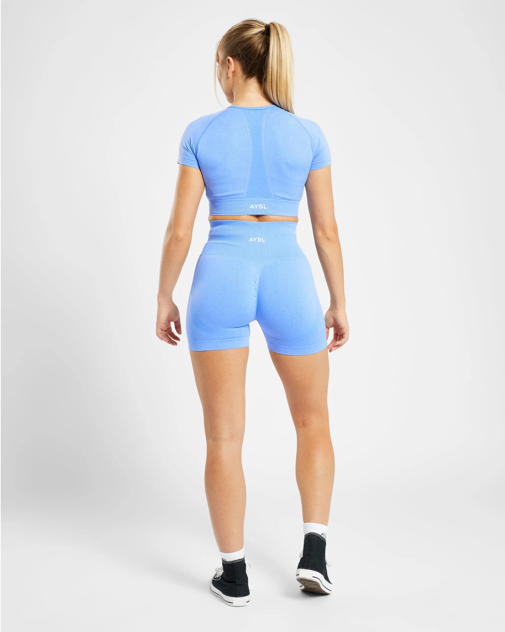 Empower Seamless Crop Top - Spring Blue Marl