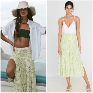 FAITHFULL THE BRAND Cuesta Midi Skirt, Roos Tie Dye, S/US4