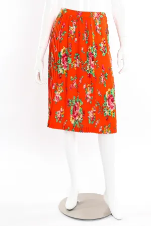 Floral Pleated Skirt