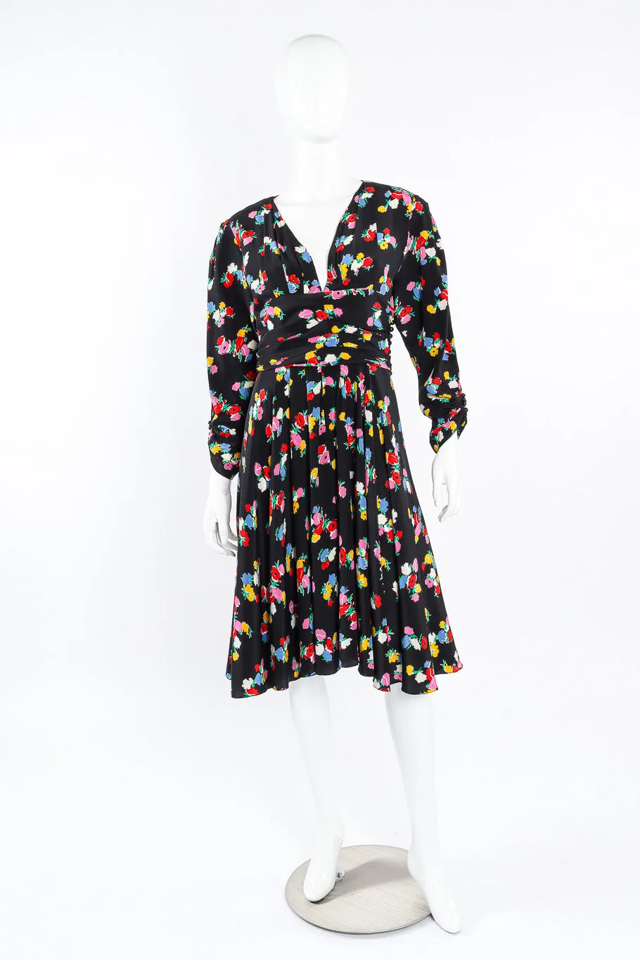 Floral Print Silk Dress