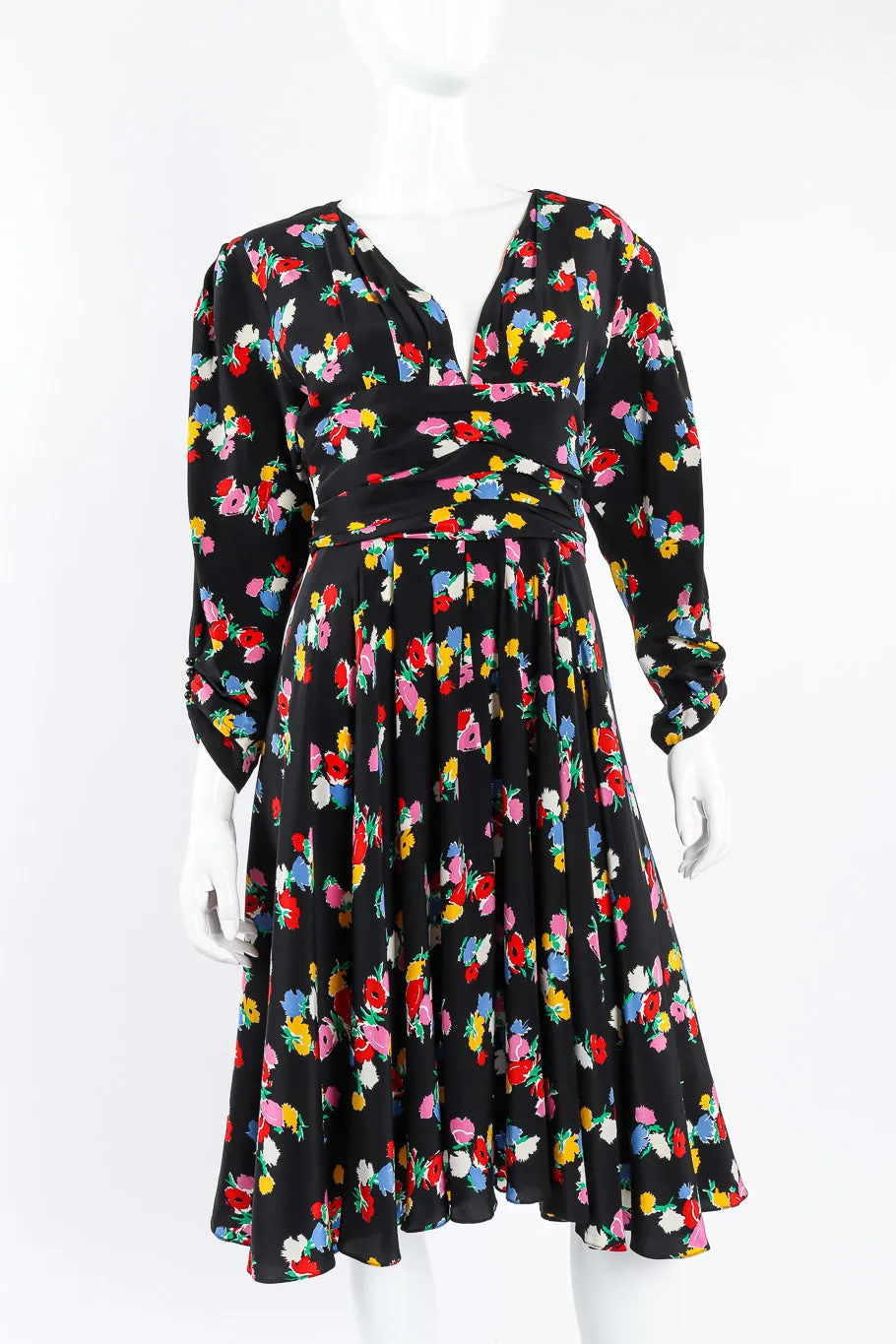 Floral Print Silk Dress