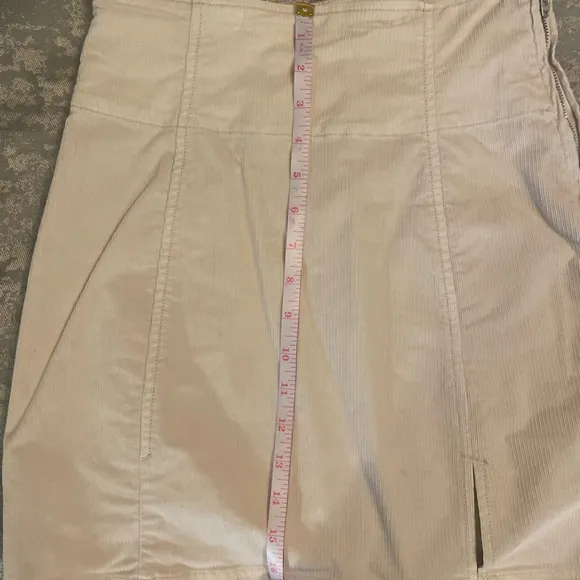 Free People Cream Corduroy Mini Skirt Sz 2 Worn Twice